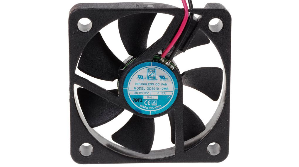 Axial Fan DC Dual Ball 50x50x10mm 12V 90mA 25dBA 17m³/h IP55